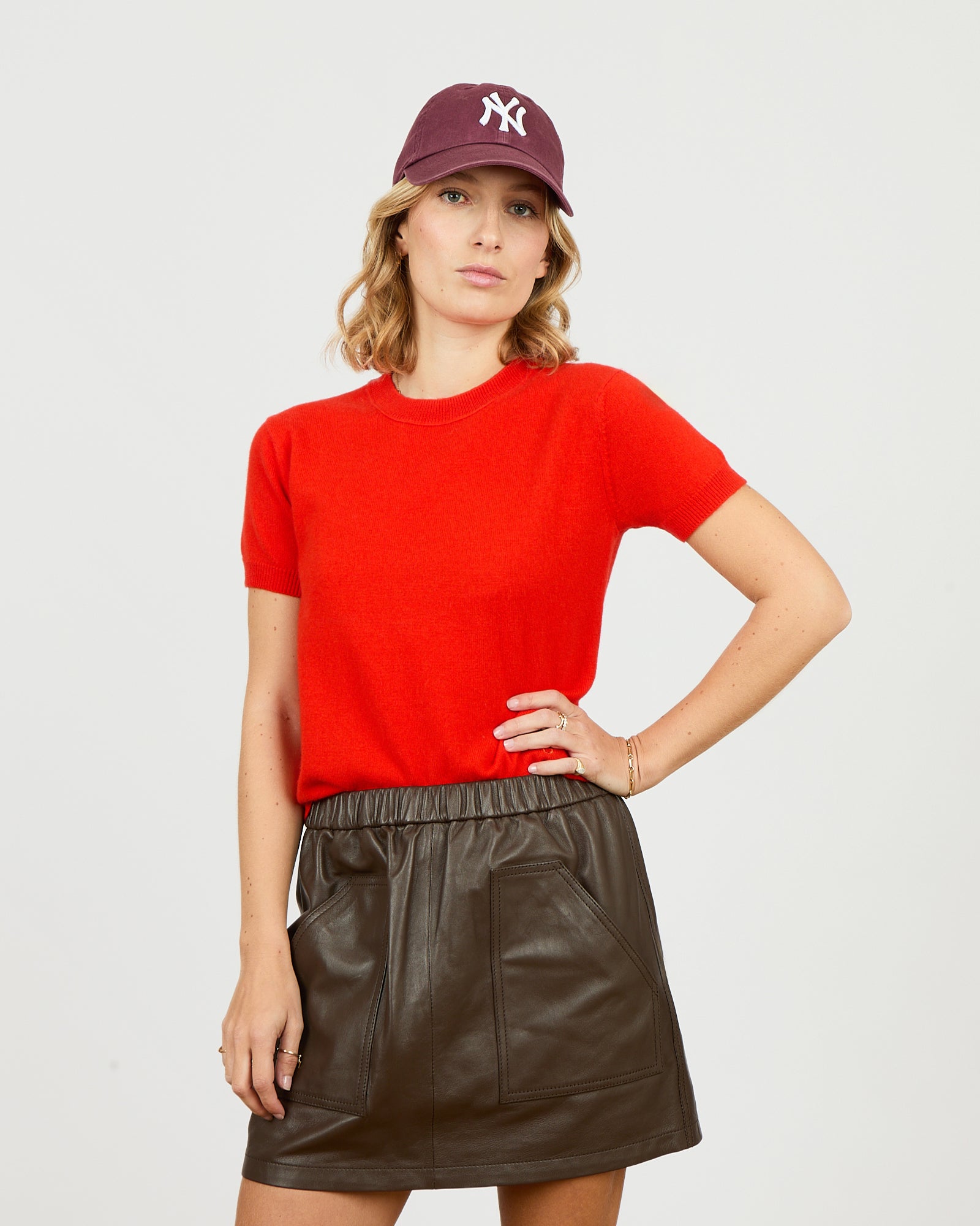 André - T-shirt fin manches courtes en 100% cachemire - 1 - Alexandra Golovanoff