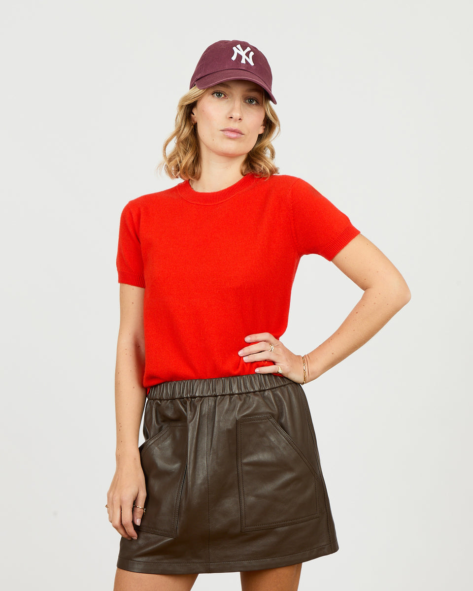 André - T-shirt fin manches courtes en 100% cachemire - 1 - Alexandra Golovanoff