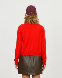 Mila - Cardigan fin col rond et manches raglantes en 100% cachemire - 2 - Alexandra Golovanoff