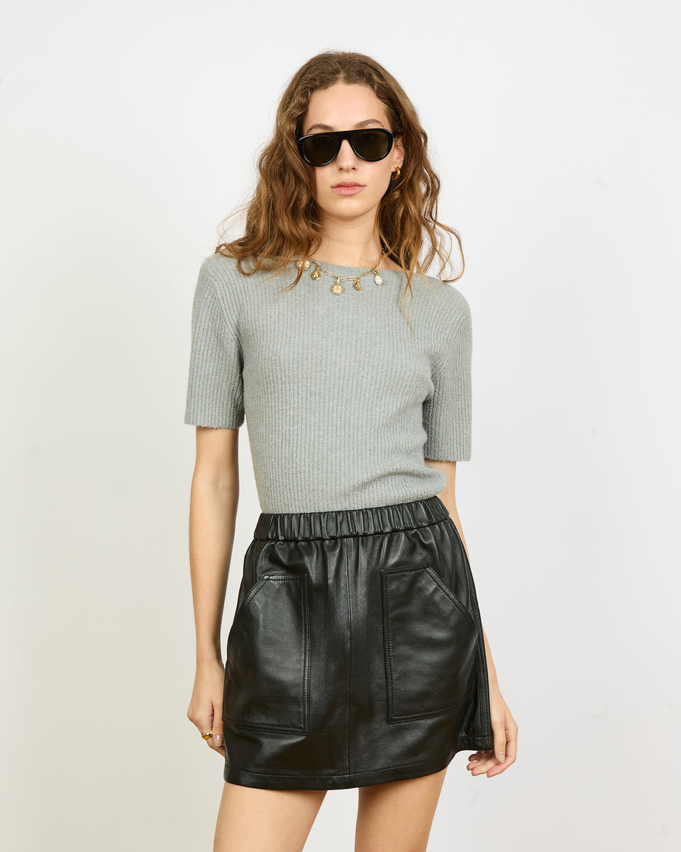 Elena - Pull manche 3/4 reversible en cachemire et soie - 1 - Alexandra Golovanoff