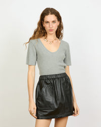 Elena - Pull manche 3/4 reversible en cachemire et soie - 2 - Alexandra Golovanoff