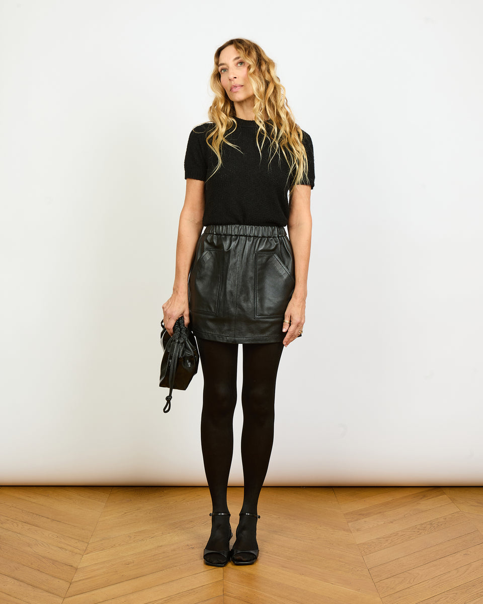 Mini - T-shirt manches arrondies en cachemire et soie - 1 - Alexandra Golovanoff