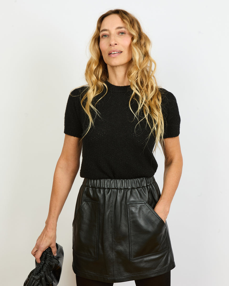 Mini - T-shirt manches arrondies en cachemire et soie - 2 - Alexandra Golovanoff