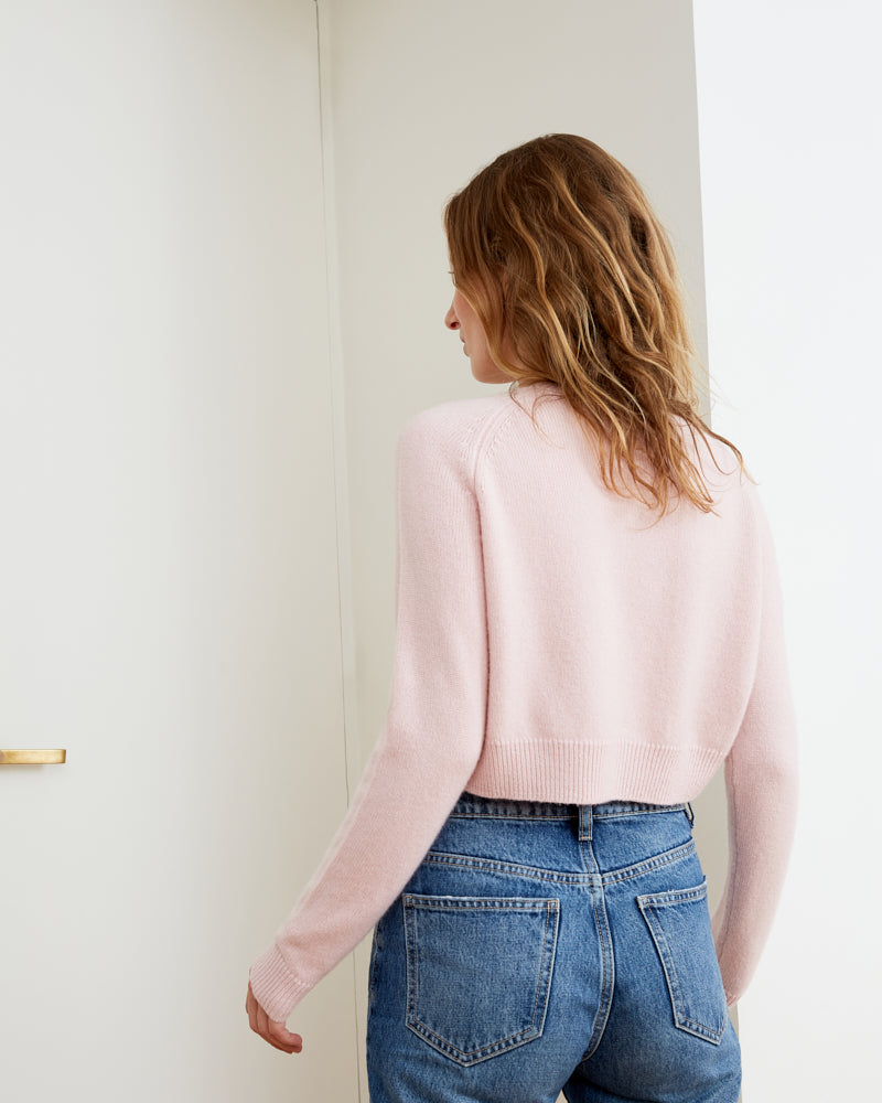 Blush cropped cardigan clearance