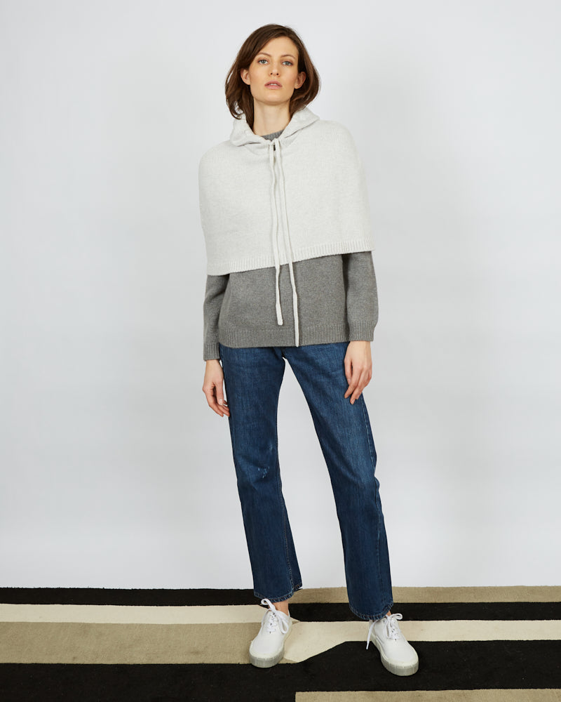 Poncho capuche white 13