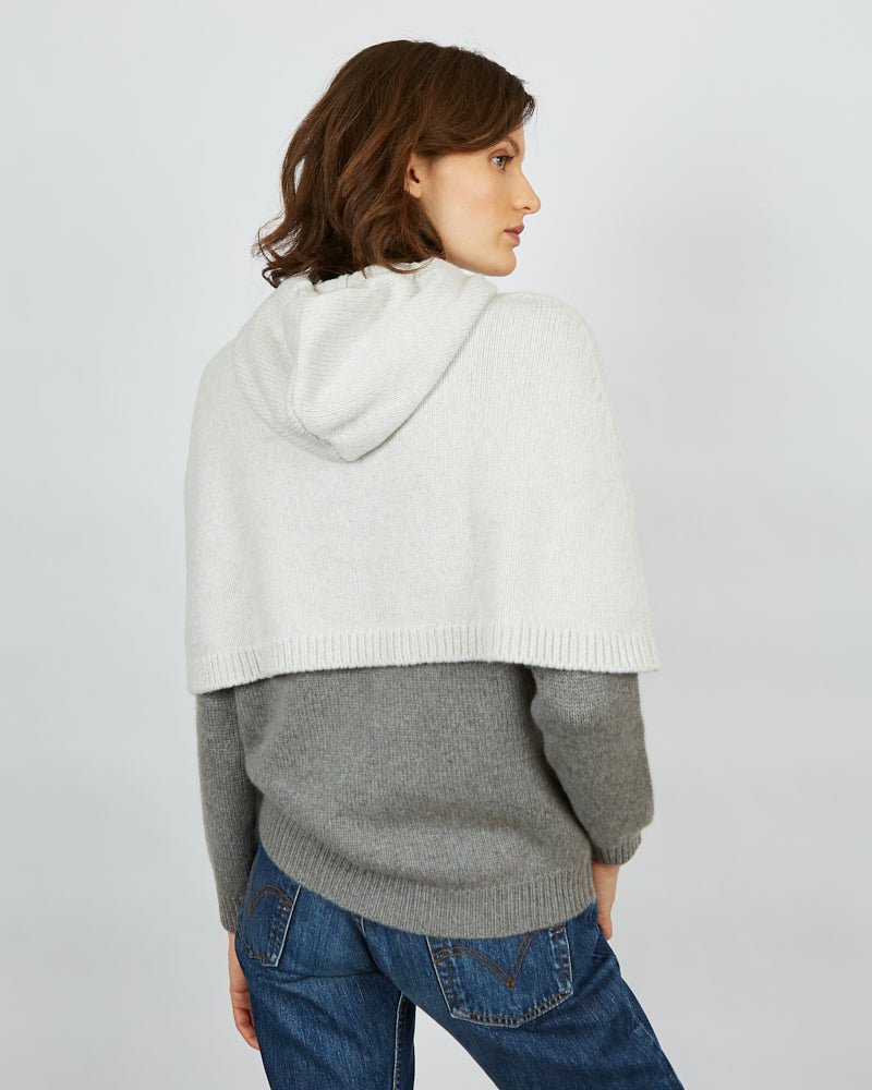 Poncho capuche white 13