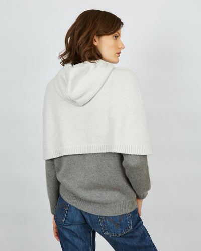 Poncho capuche white 13