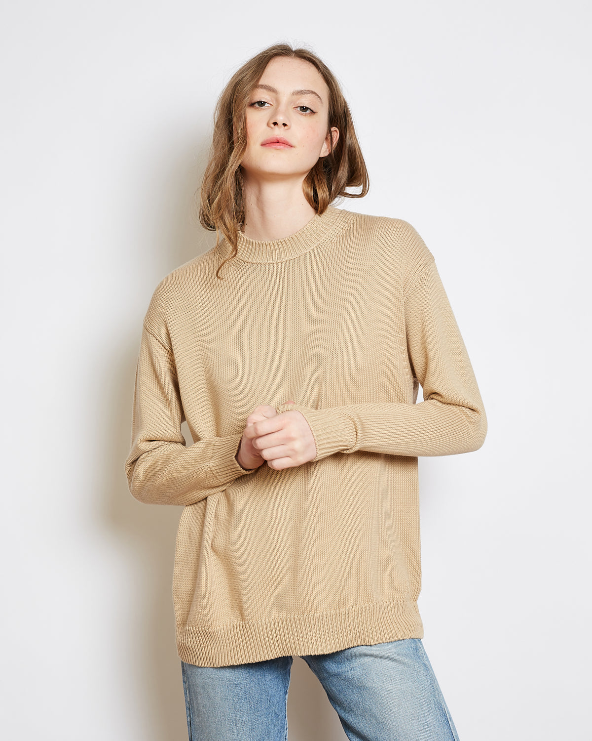 organic cotton sweater bob beige