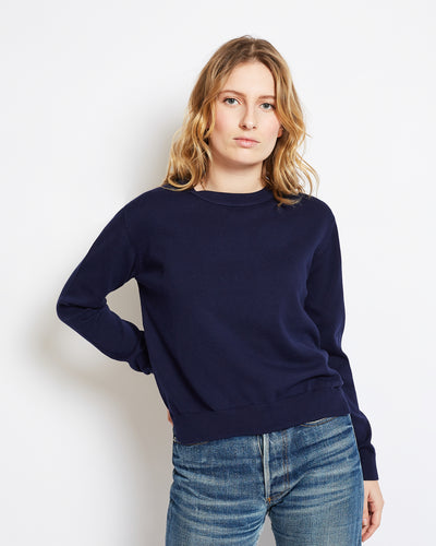 organic cotton sweater francoise bleu nuit